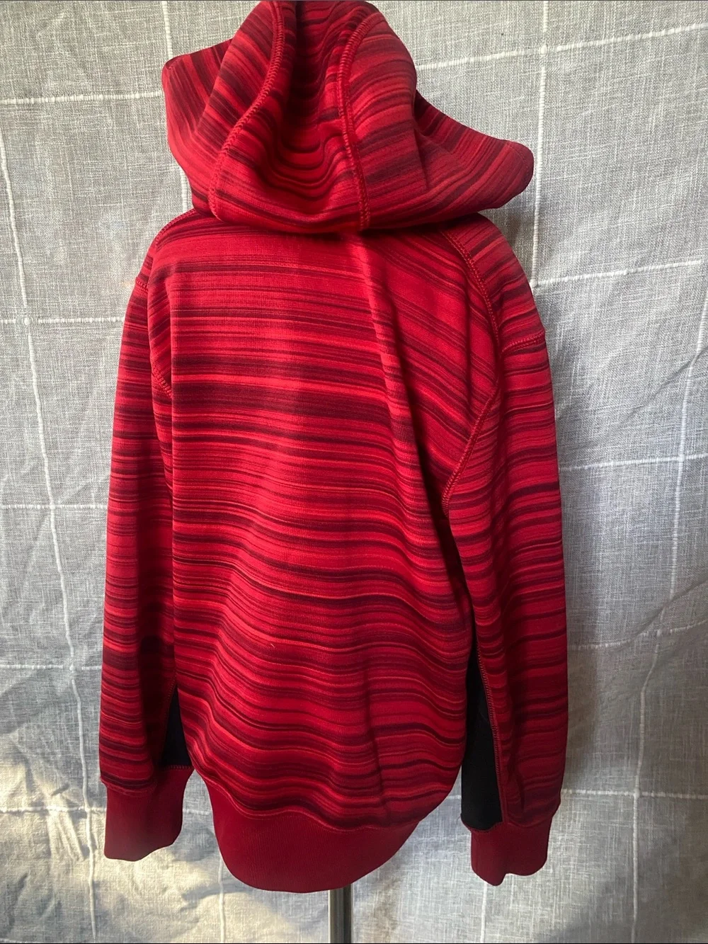 Nike Kids Red Striped Hoodie with Orange Accent & Teal Raincoat